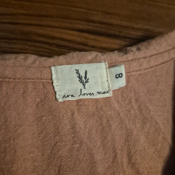 Ira Loves Mae Coral Linen Sailor Dress Girls Size 8 - Picture 3 of 3